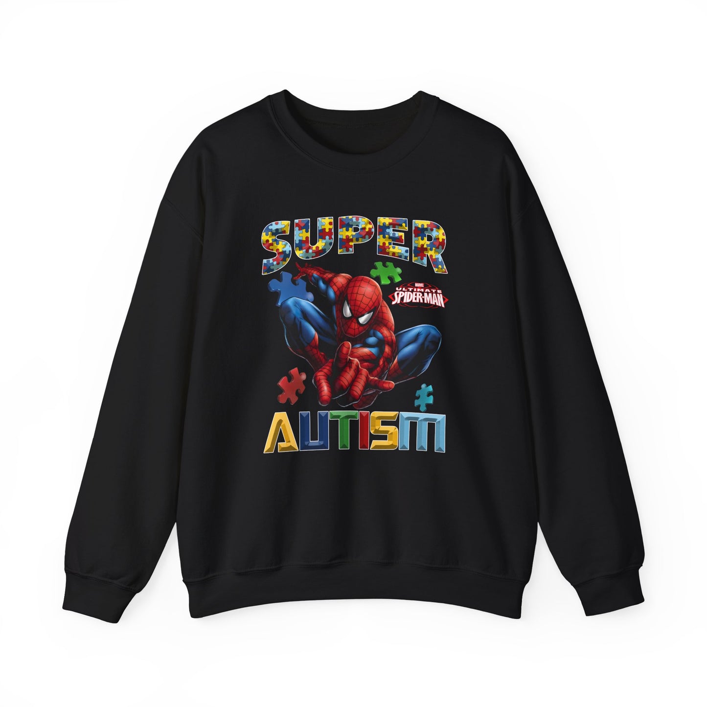 Autism Awareness Sweatshirt — "Super Autism" Puzzle-Logo Crewneck