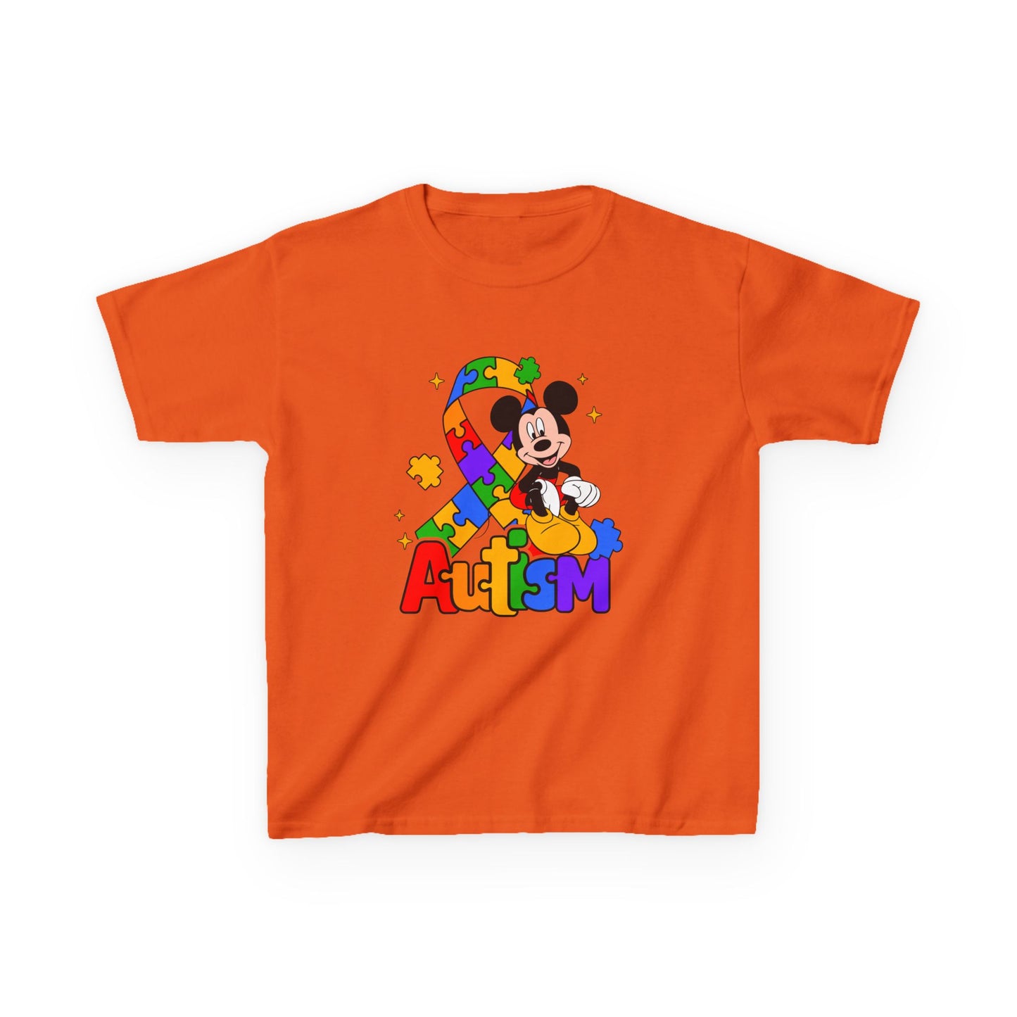 Kids Autism Awareness T-Shirt — Colorful Puzzle Ribbon Design