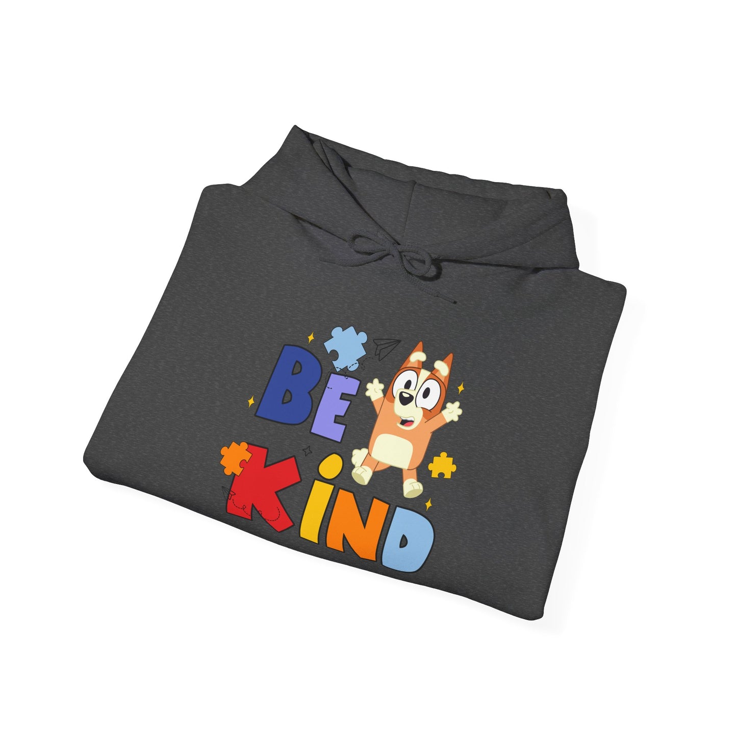 Be Kind Kids Hoodie – Colorful Cartoon Puppy Graphic Hoodie