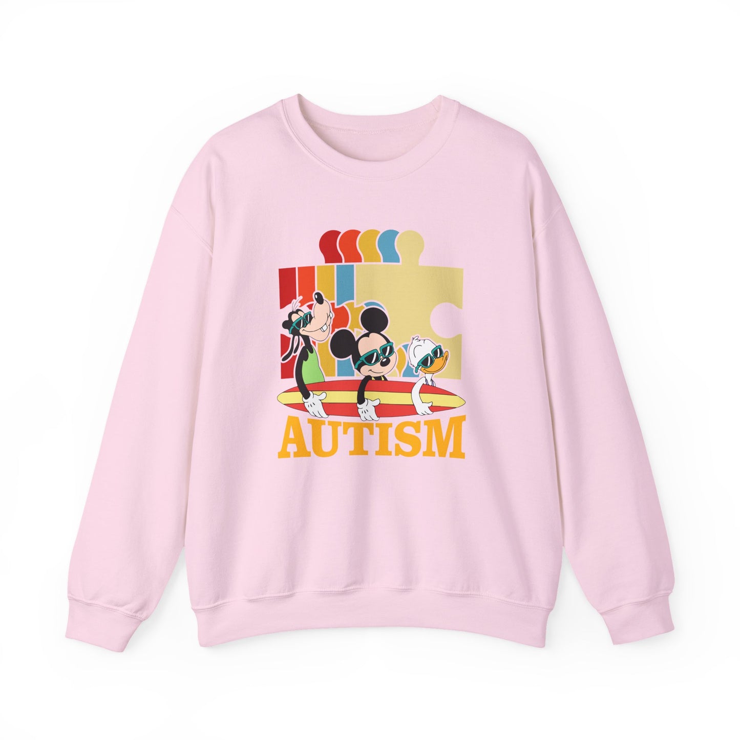 Autism Awareness Crewneck Sweatshirt – Colorful Puzzle Design