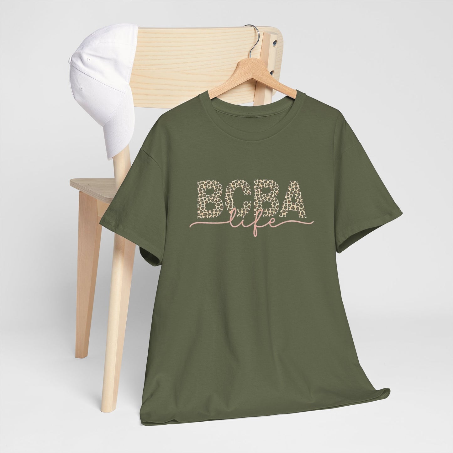 BCBA Life Leopard Print Tee — Bubble Tea Lover Graphic Shirt