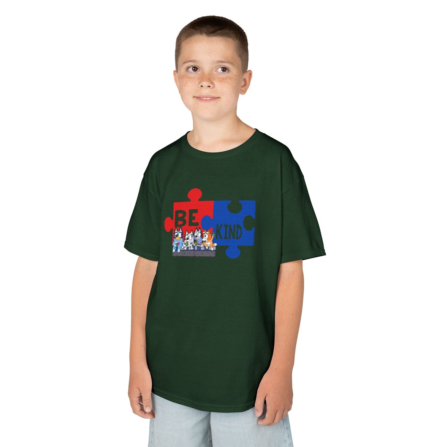Kids T-Shirt — 'Be Kind' Puzzle Piece Autism Awareness Tee