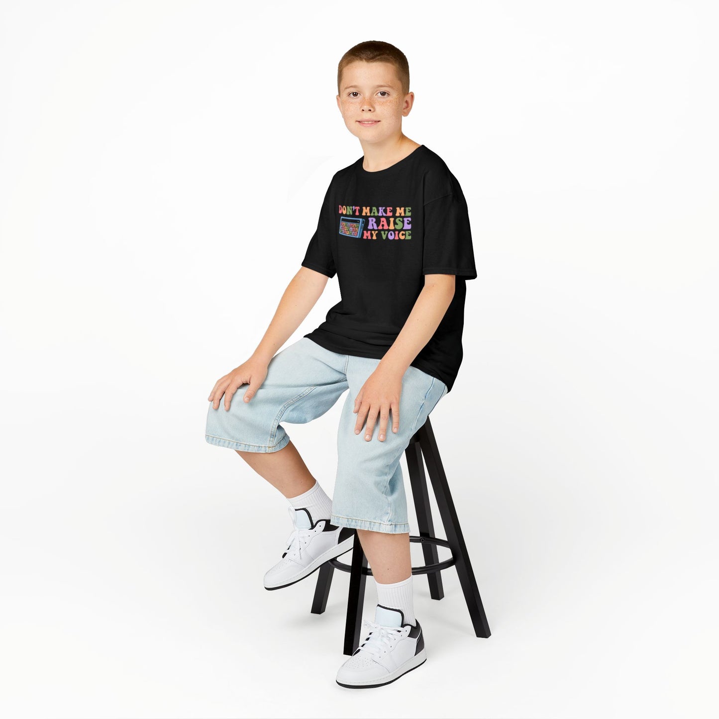 Playful Kids Tee - 'Don't Make Me Raise My Voice' Design