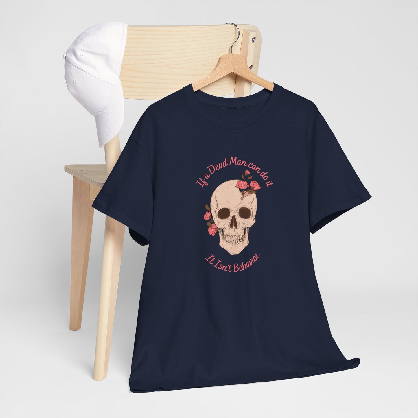 Skull & Roses Unisex Heavy Cotton Tee - Perfect for Halloween, Casual Wear, Gift for Friends, Skull Lovers, or Grunge Fashion