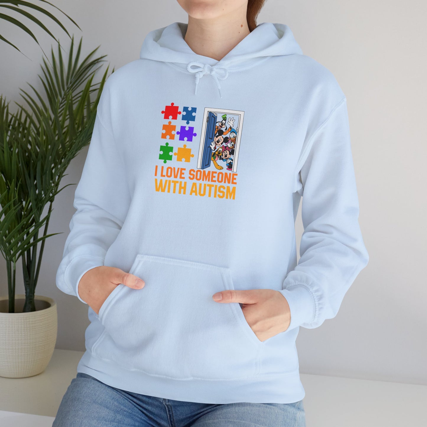 I Love Someone With Autism Hoodie — Puzzle Heart Awareness Sweatshirt