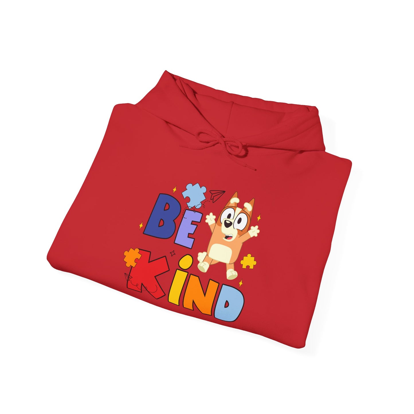 Be Kind Kids Hoodie – Colorful Cartoon Puppy Graphic Hoodie