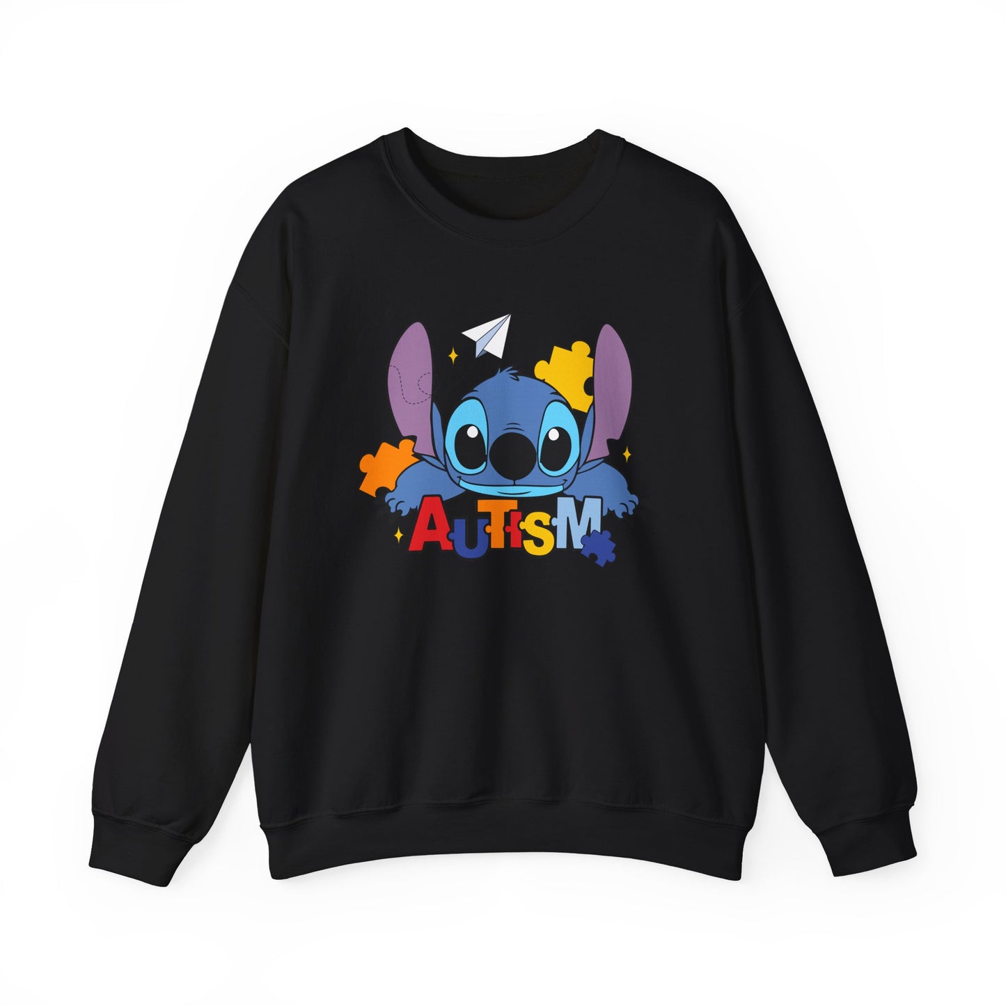 Autism Awareness Crewneck Sweatshirt — Colorful Puzzle Design