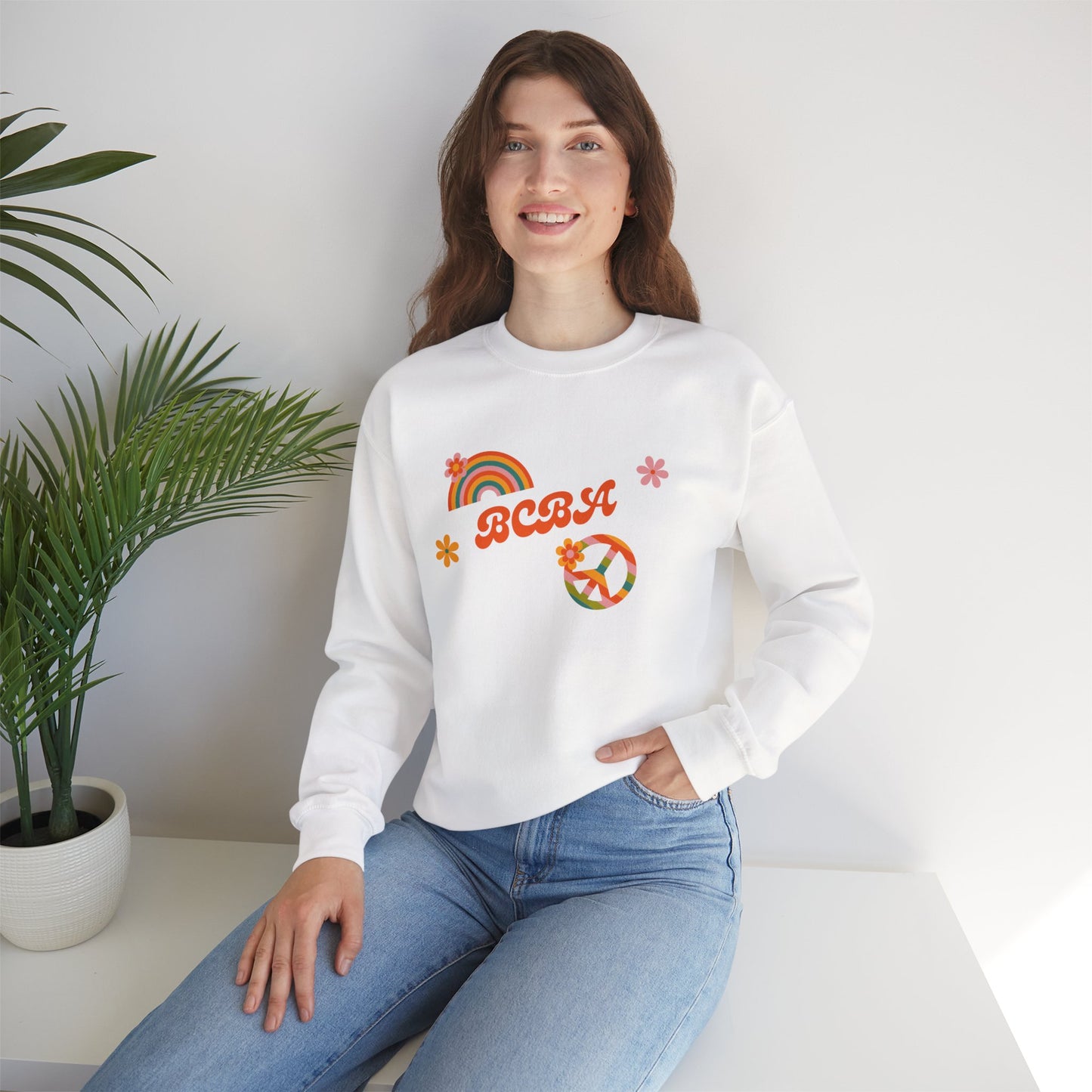 Retro Rainbow ‘BCBA’ Crewneck Sweatshirt