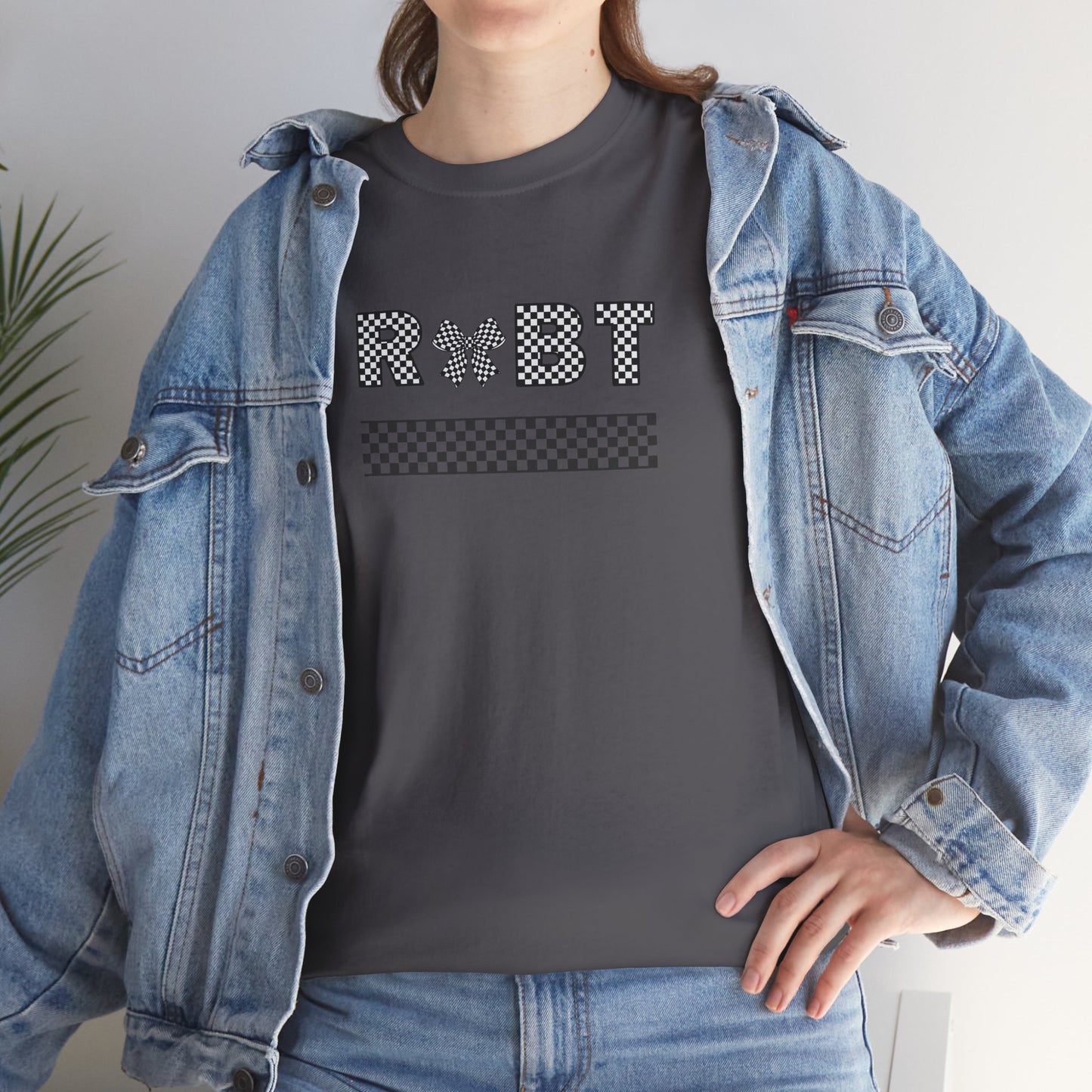 Checkered Block Letter Graphic Unisex Tee