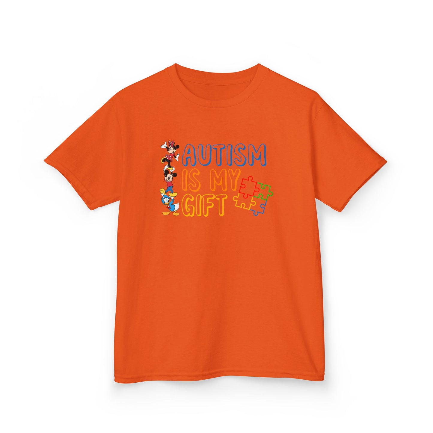 Kids Tee — "Autism Is My Gift" Colorful Puzzle Piece Design