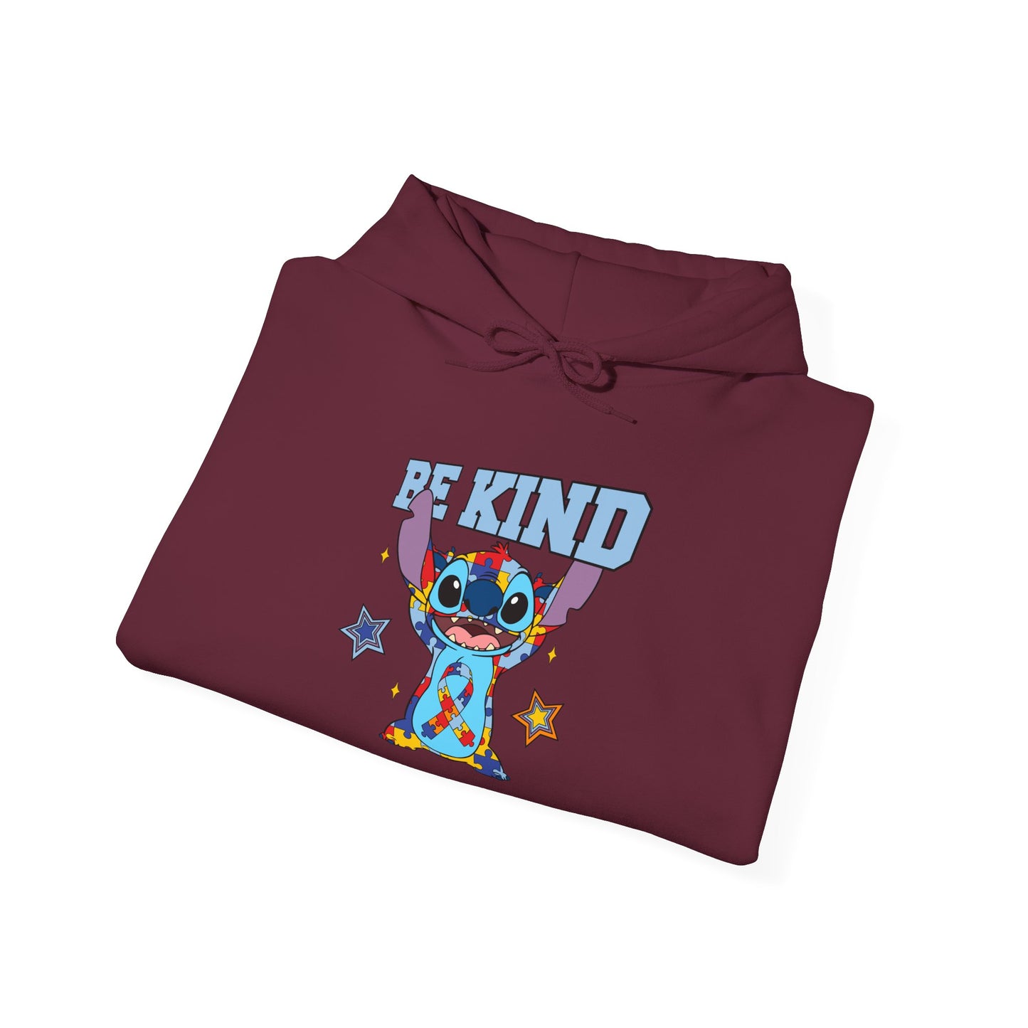 Be Kind Stitch Hoodie — Cute Cartoon Alien Graphic Sweatshirt
