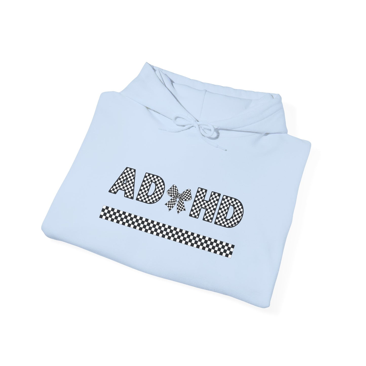 ADHD Bow Checkered Hooded Sweatshirt
