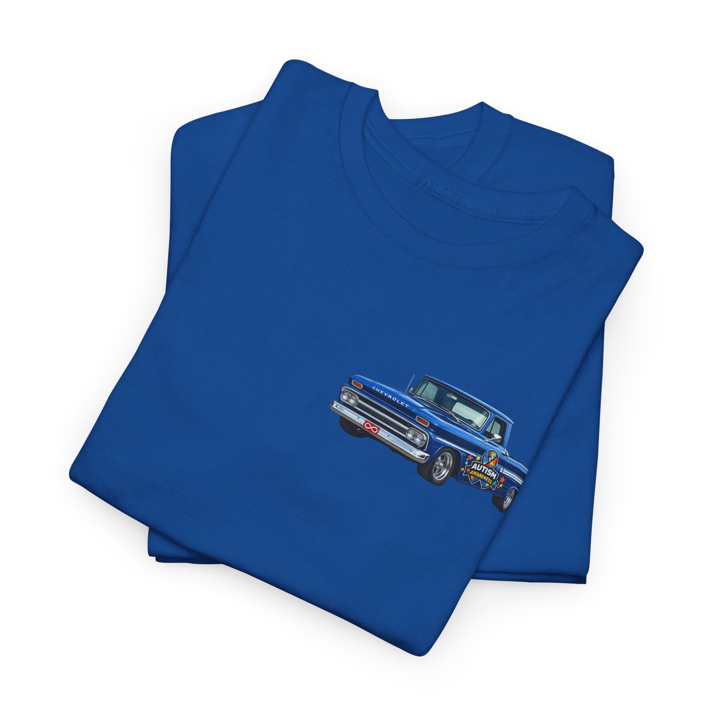 Tim’s Truck Tee- Autism Awareness Truck T-Shirt — Vintage Pickup Puzzle Ribbon Tee