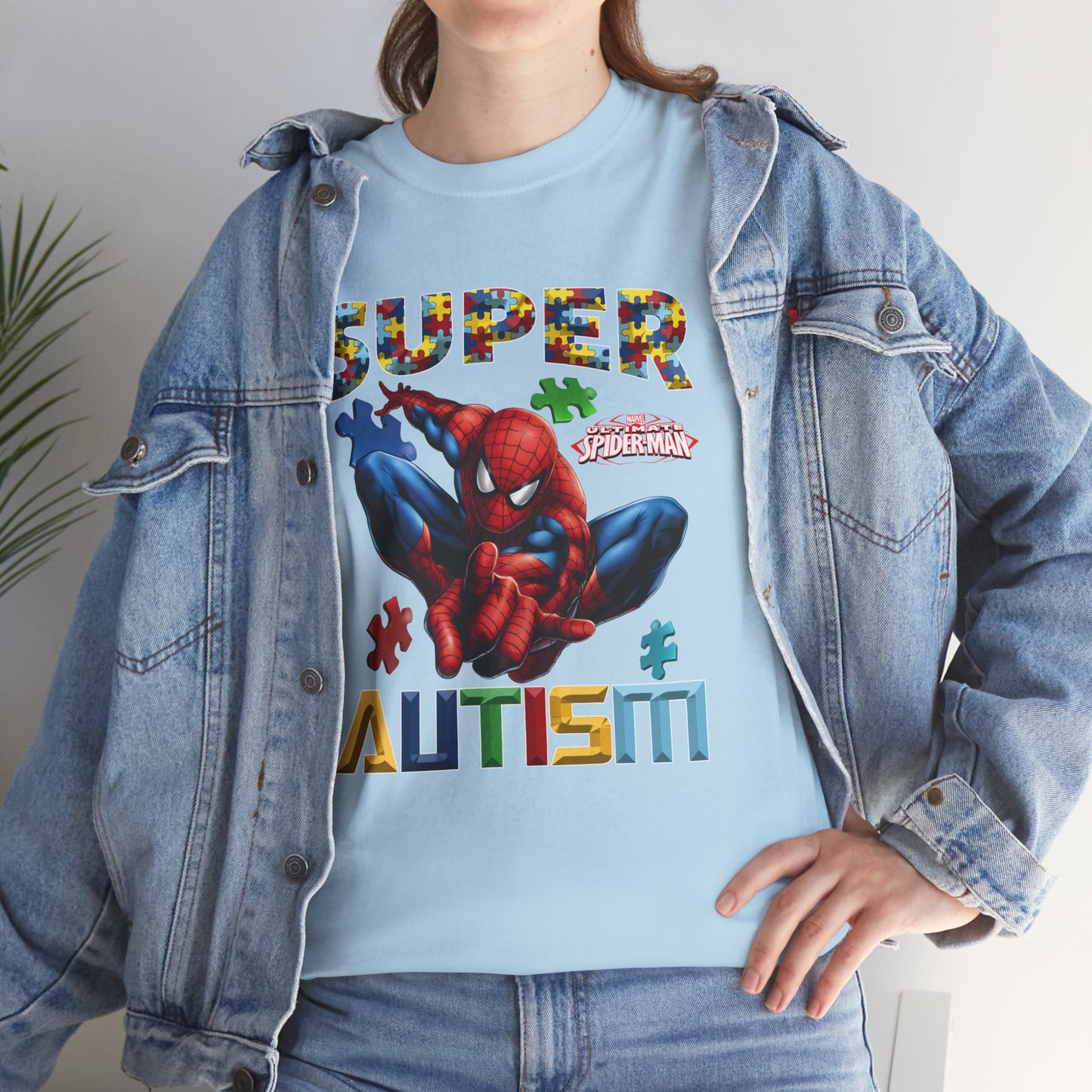 Autism Awareness T-Shirt — "Super Autism" Colorful Puzzle Design