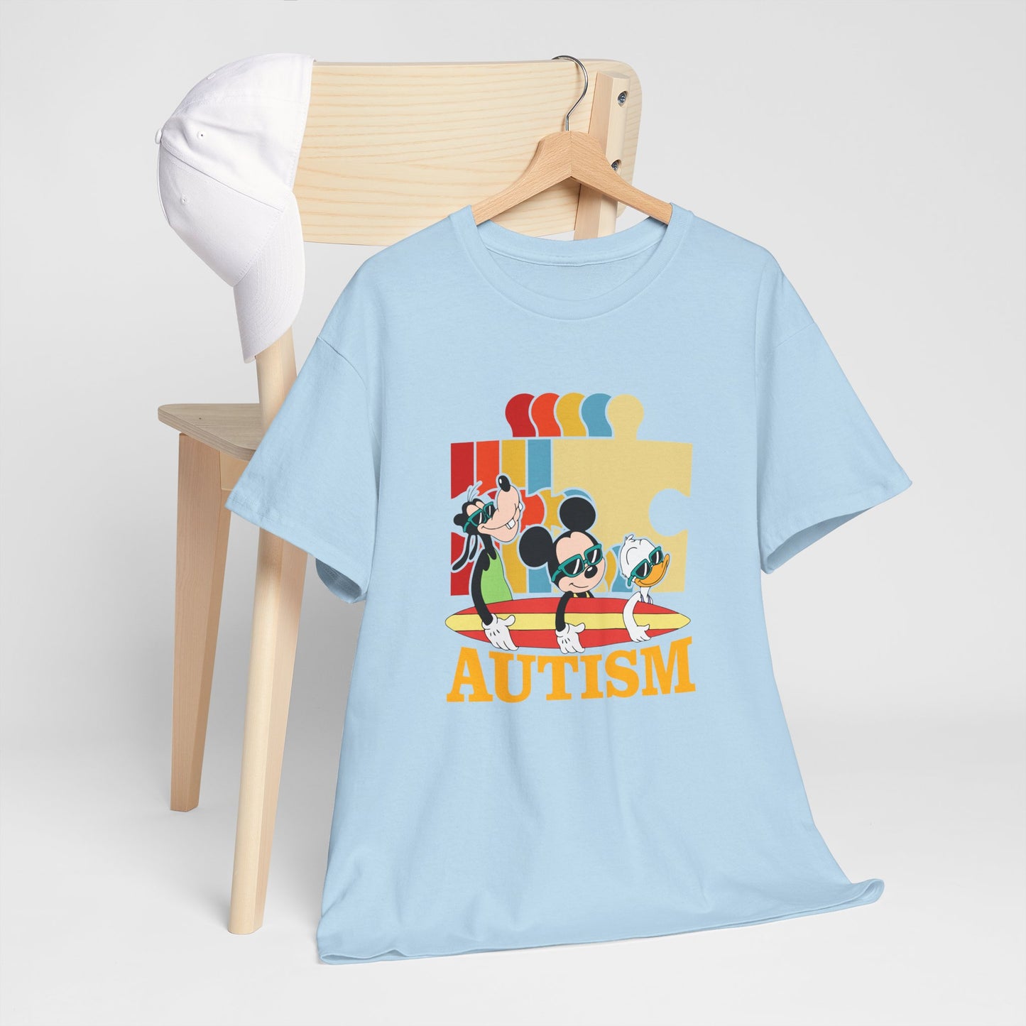 Autism Awareness Tee — Colorful Puzzle & Playful Characters Design