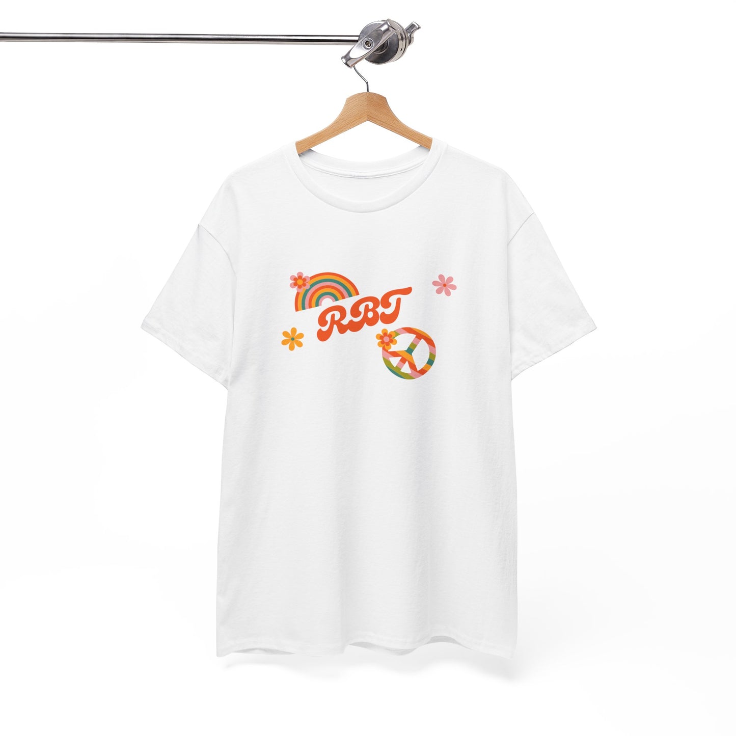Retro Rainbow Tee - Summer Vibes, Unisex Cotton Shirt, Casual Wear, Gift for Friends, Festival Outfit, Bohemian Style