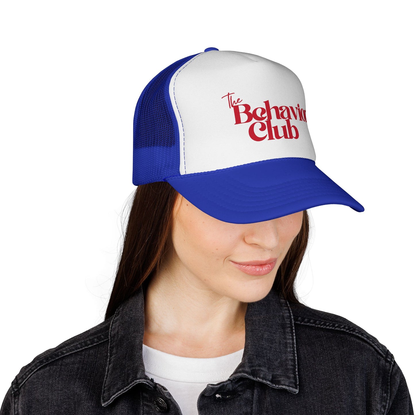 Trucker Hat — "The Behavior Club" Retro Logo Mesh Cap