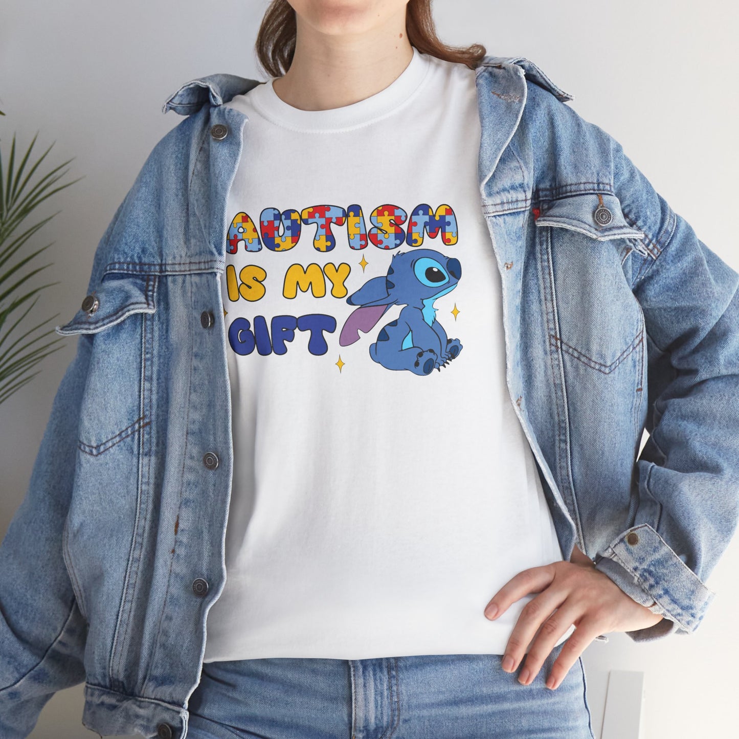 Autism Is My Gift T-Shirt — Colorful Puzzle Heart Design