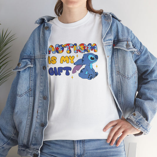 Autism Is My Gift T-Shirt — Colorful Puzzle Heart Design