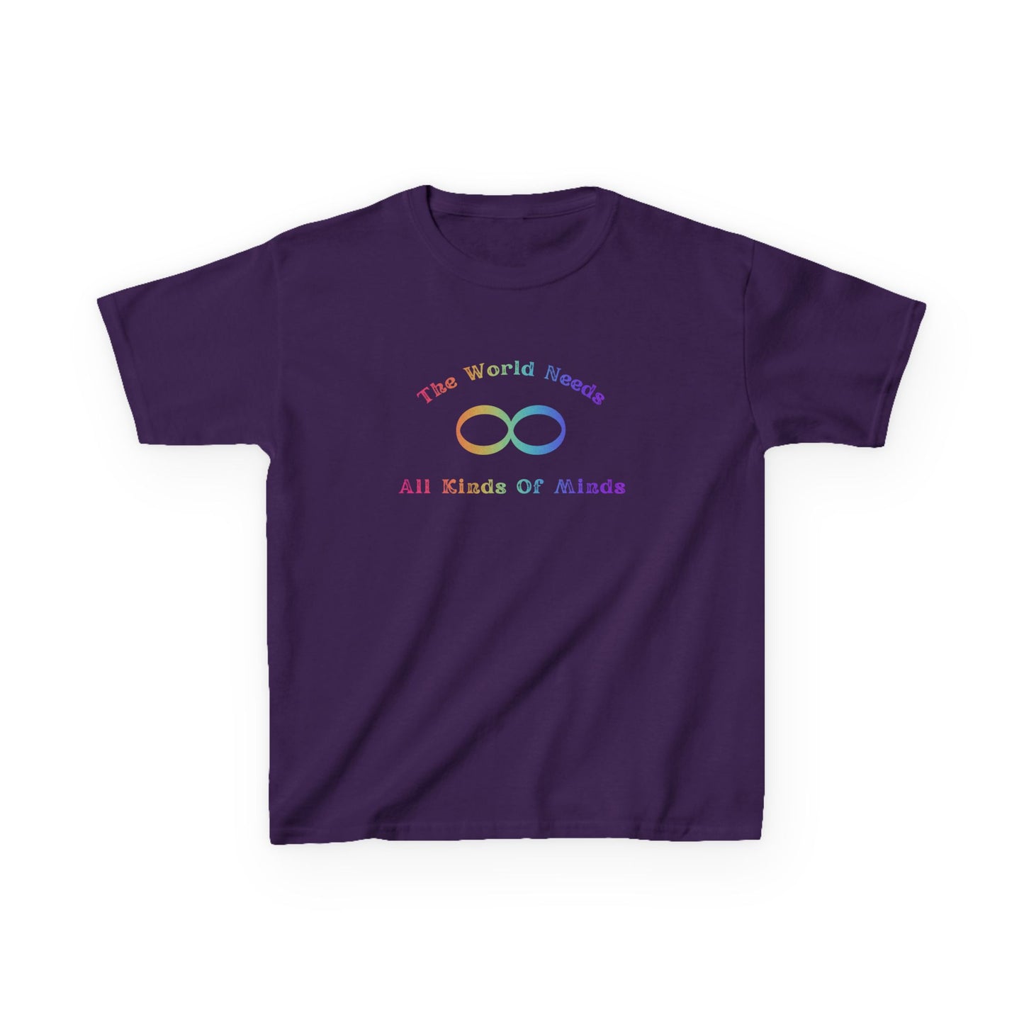 Rainbow Kids Tee - "The World Needs All Kinds Of Minds"