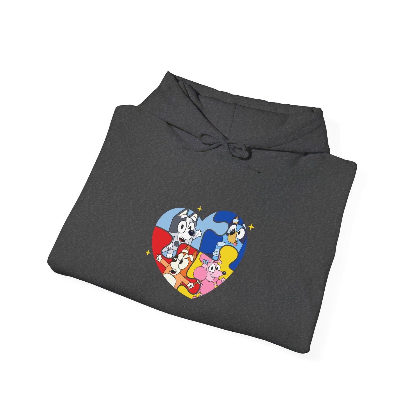 Retro Cartoon Heart Hoodie — Colorful Vintage Characters Graphic Sweatshirt