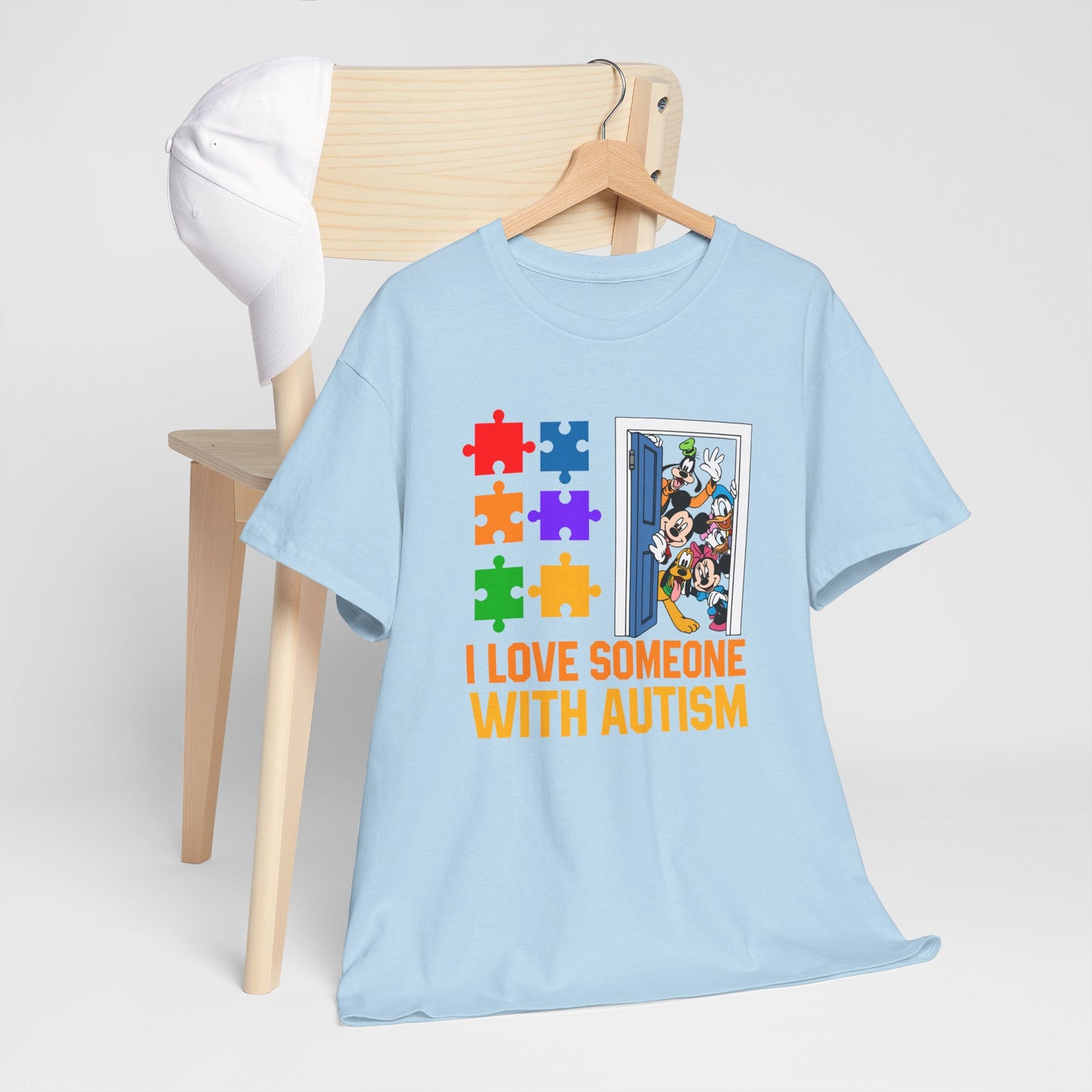 Autism Awareness T-Shirt – "I Love Someone With Autism" Puzzle Heart Tee