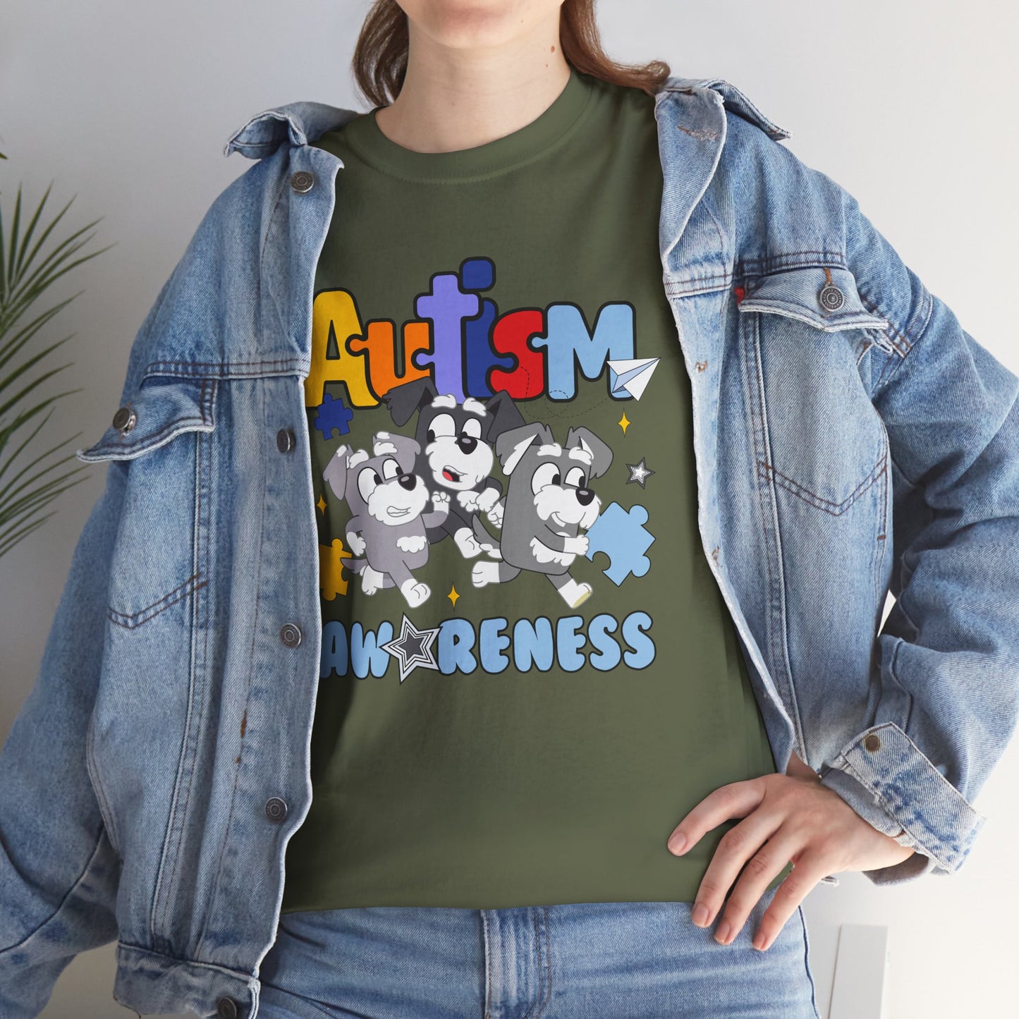 Autism Awareness Puzzle Paw Tee — Cute Dogs Support Autism Awareness