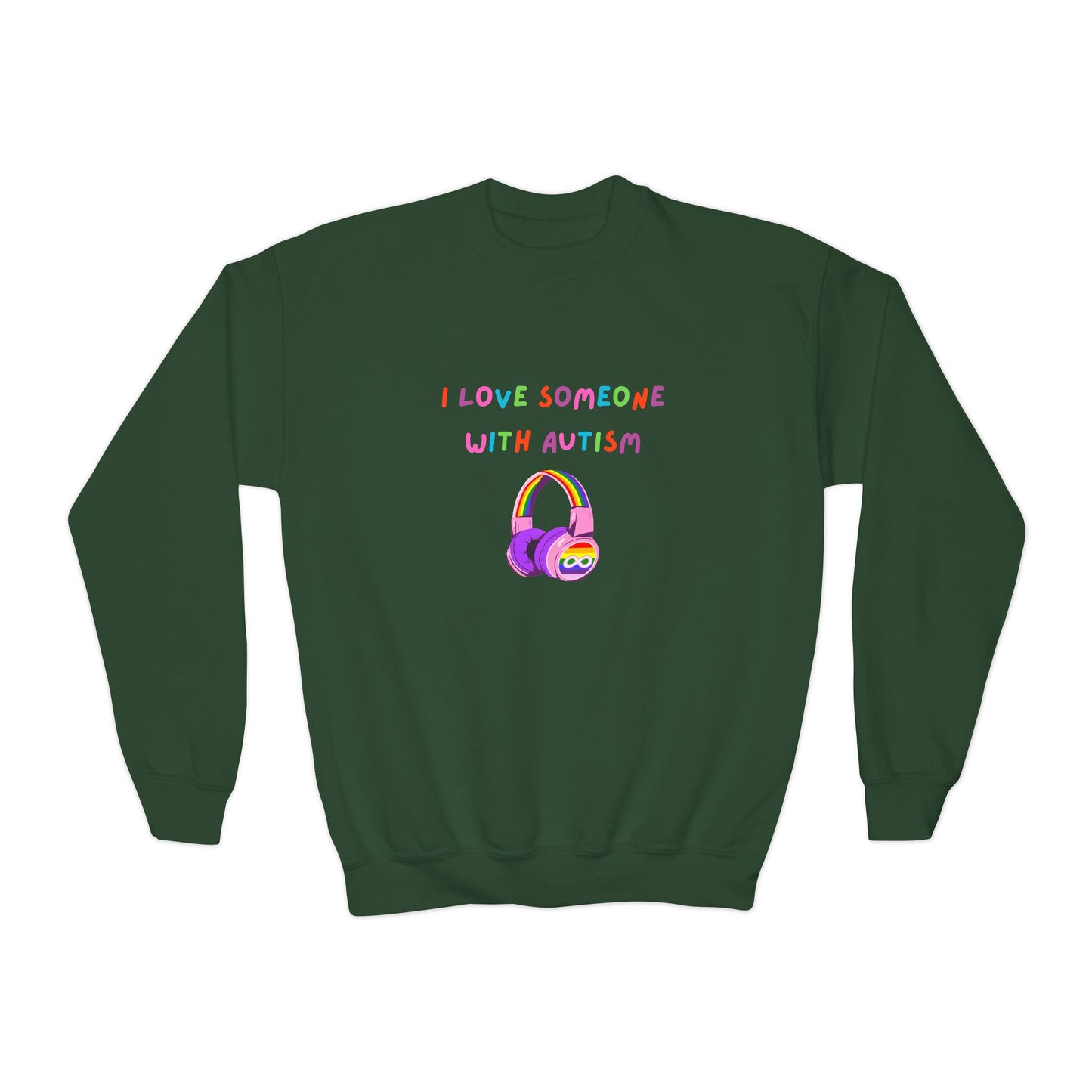 I Love Someone with Autism Youth Crewneck Sweatshirt