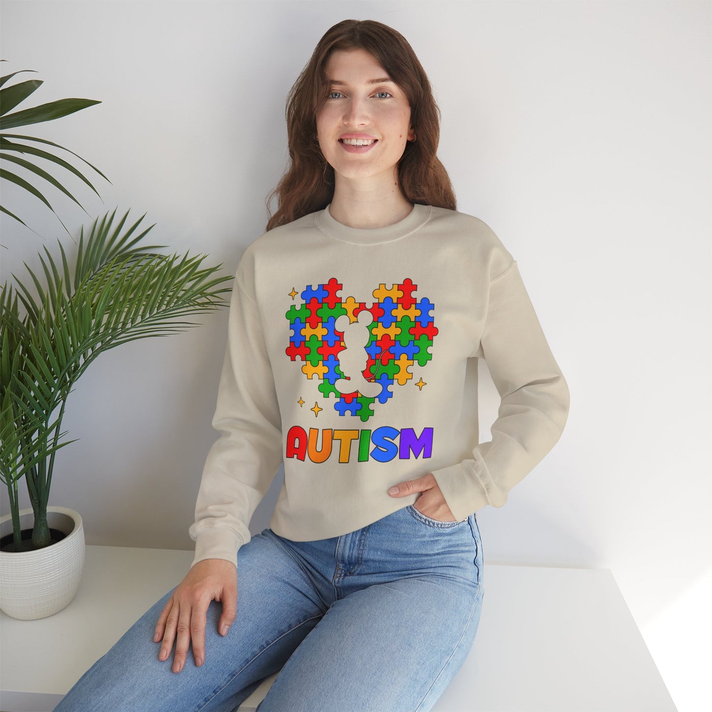 Autism Puzzle Heart Crewneck Sweatshirt