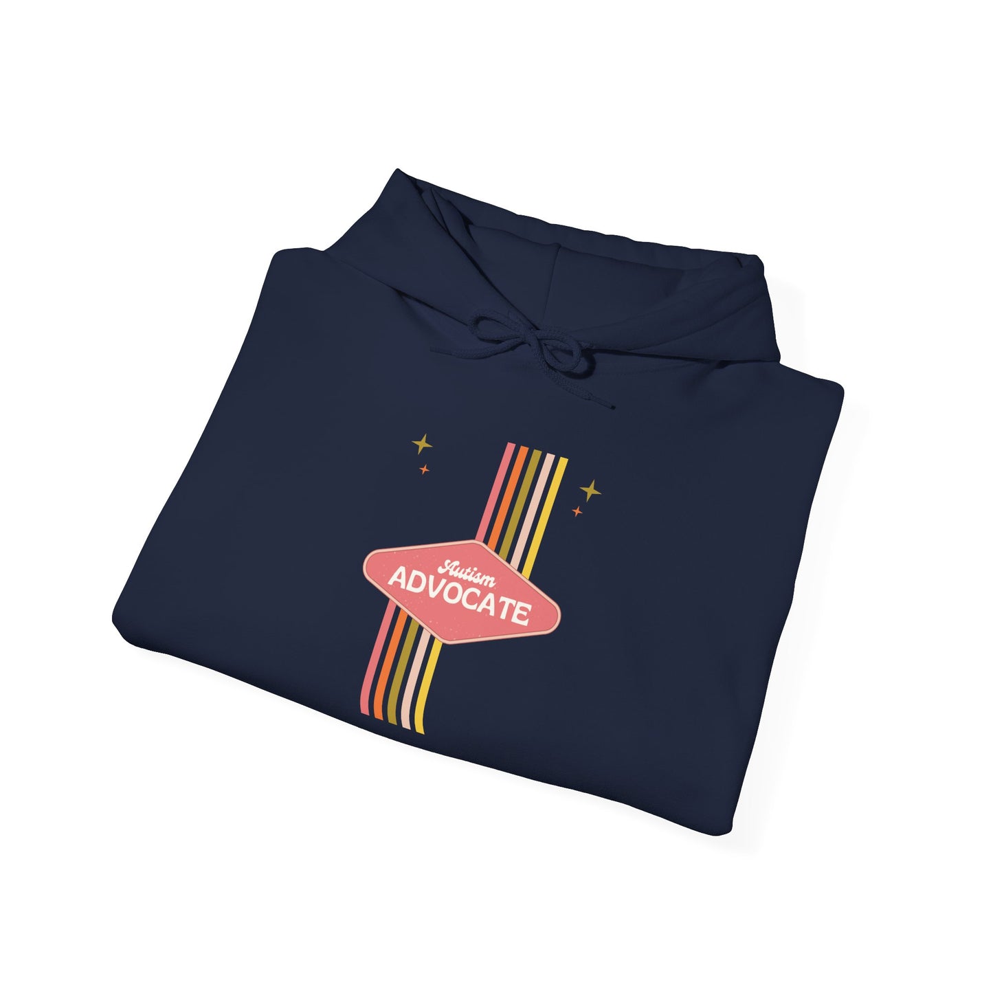Autism Advocate Retro Stripe Hoodie — 'Advocate' Graphic Pullover