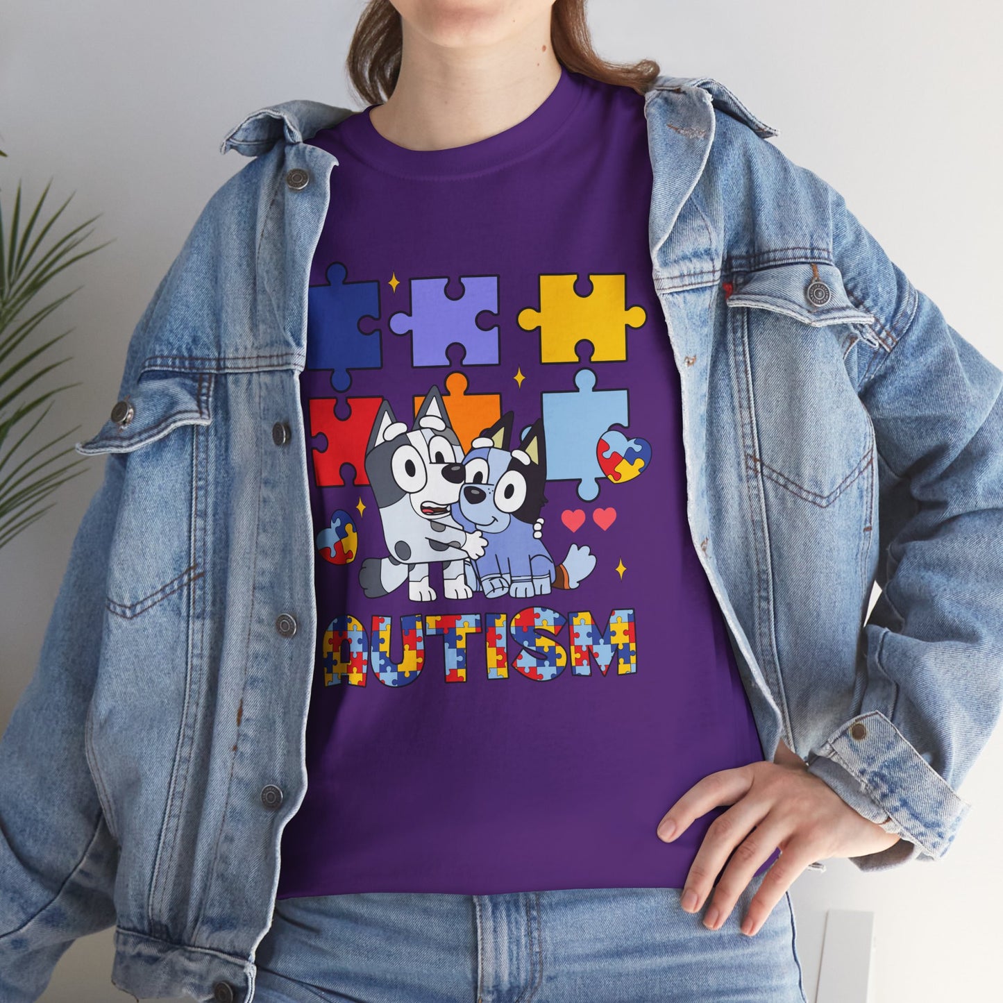 Autism Awareness Puzzle Tee — Cute Puppy Puzzle Piece Design