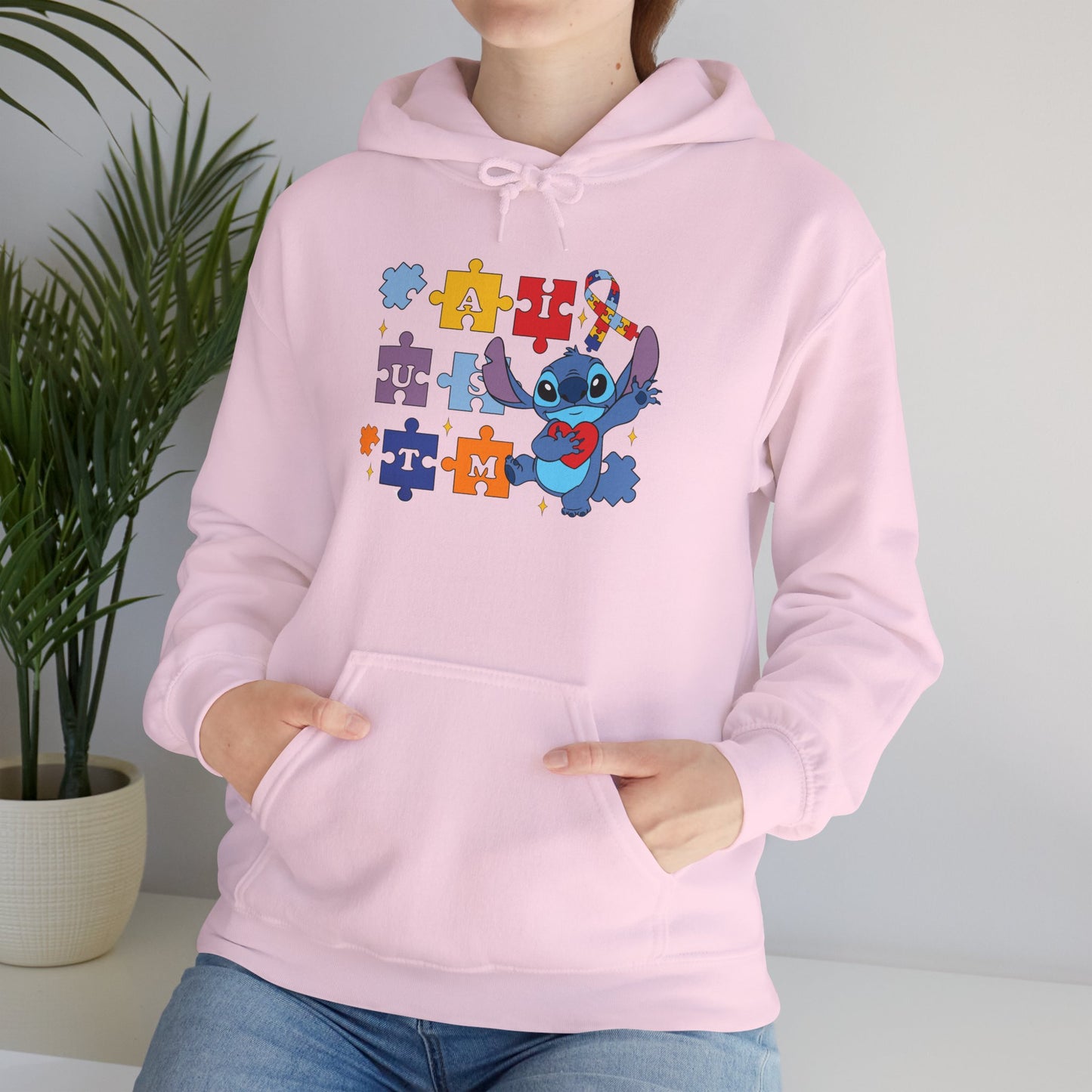 Autism Awareness Hoodie — Puzzle Heart Ribbon Design