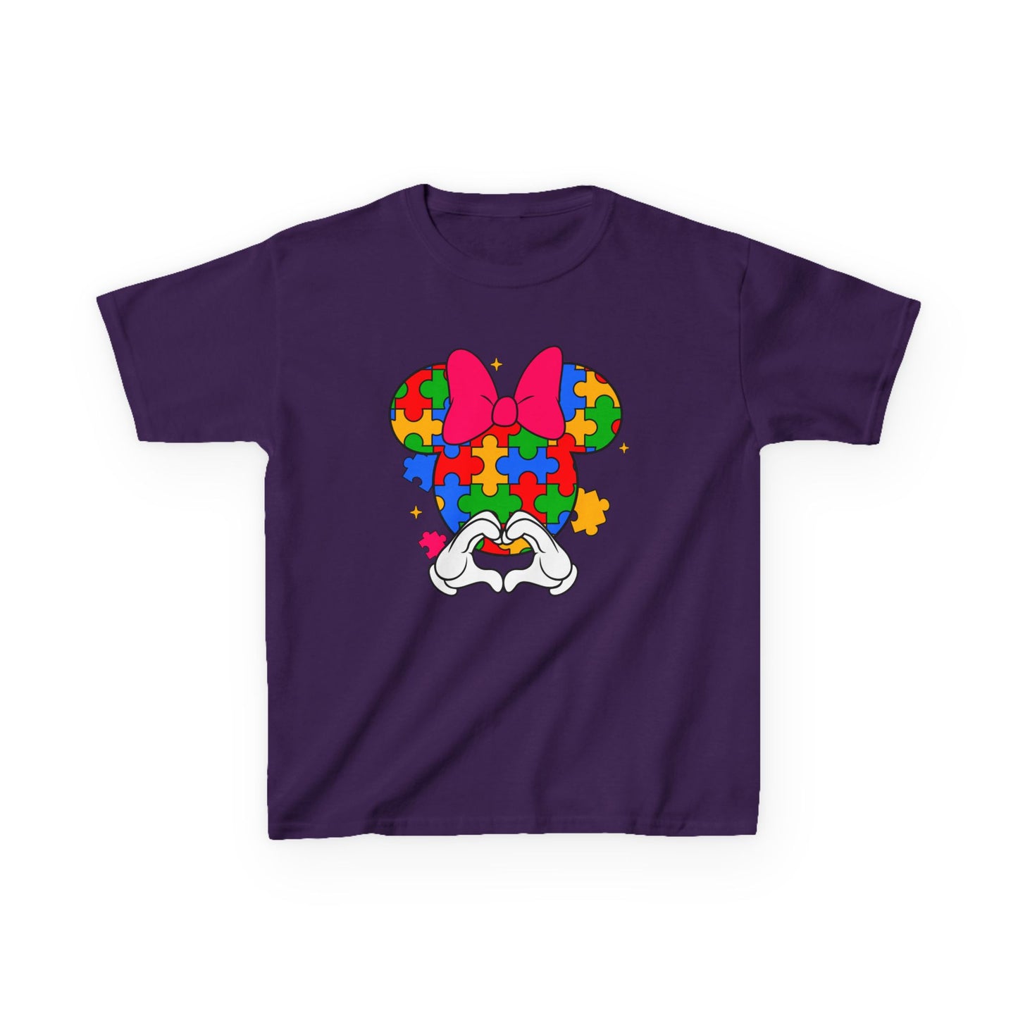 Autism Awareness Puzzle Minnie Kids T-Shirt