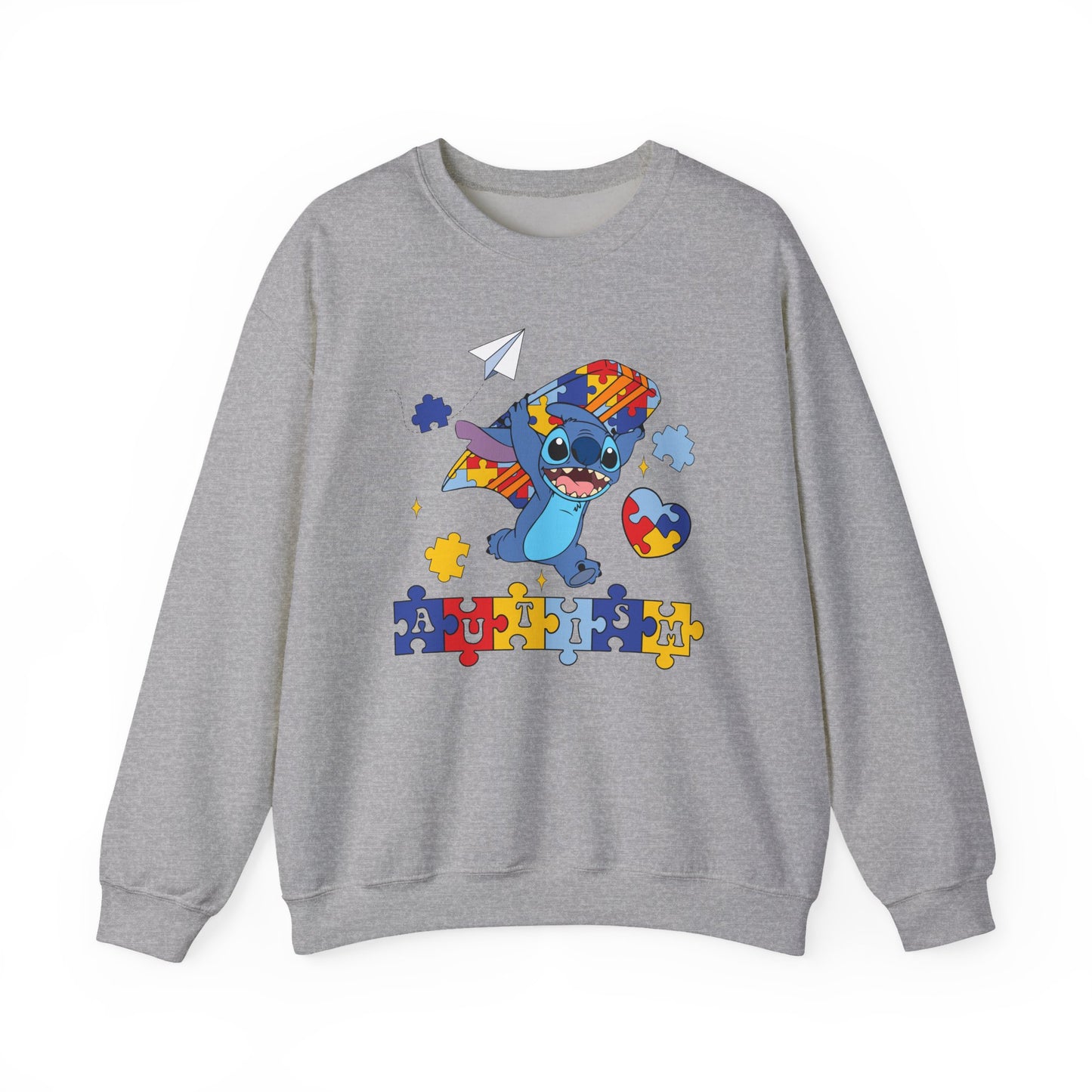 Autism Awareness Sweatshirt – Cute Stitch Puzzle Heart Design