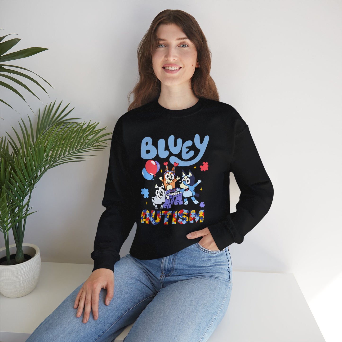 Bluey Autism Crewneck Sweatshirt — Kids & Family Awareness Pullover