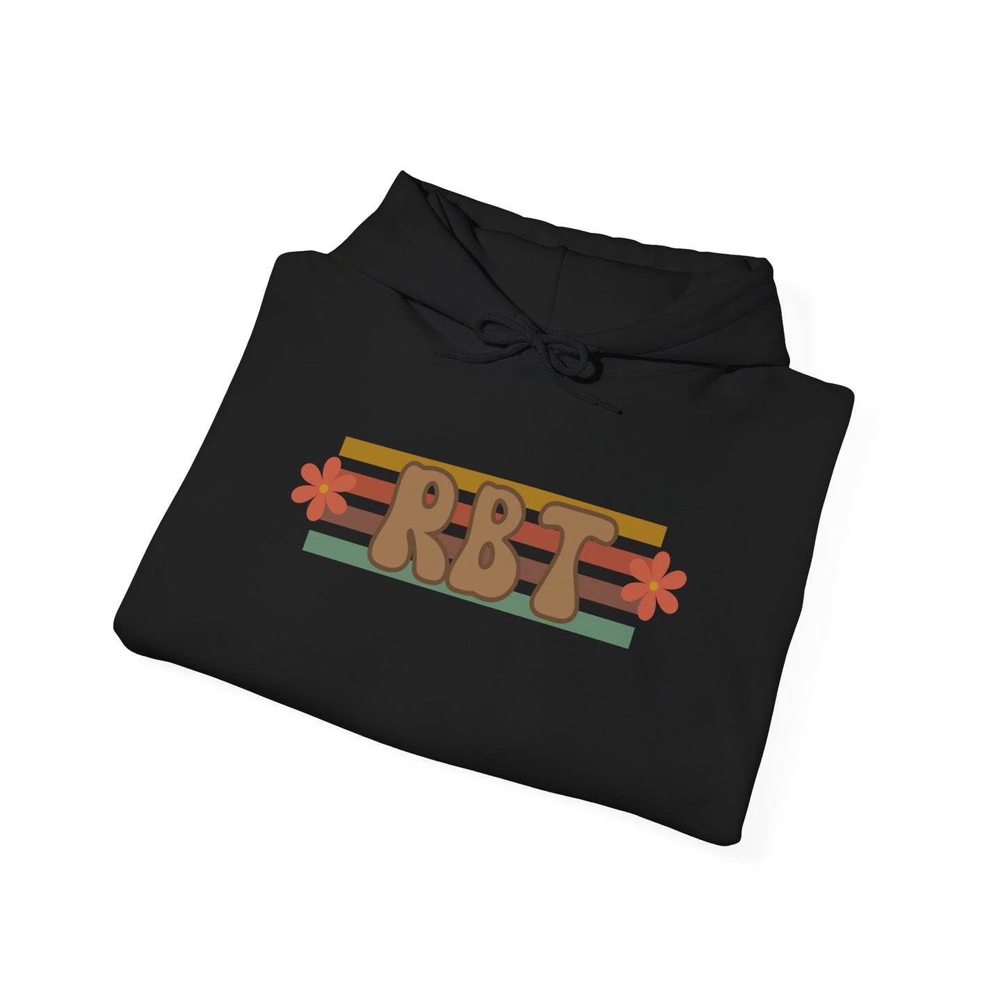 Retro Floral RBT Initials Hoodie — Vintage Striped Monogram Sweatshirt