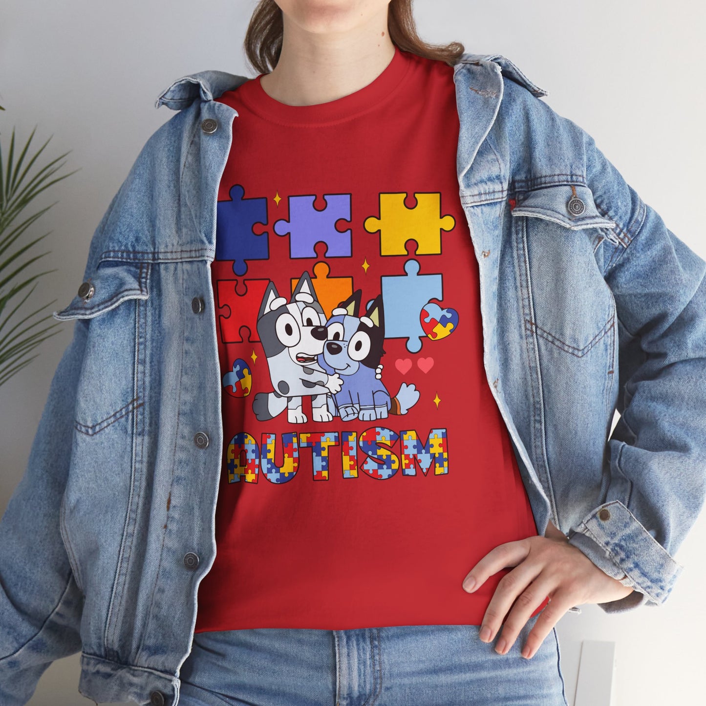 Autism Awareness Puzzle Tee — Cute Puppy Puzzle Piece Design
