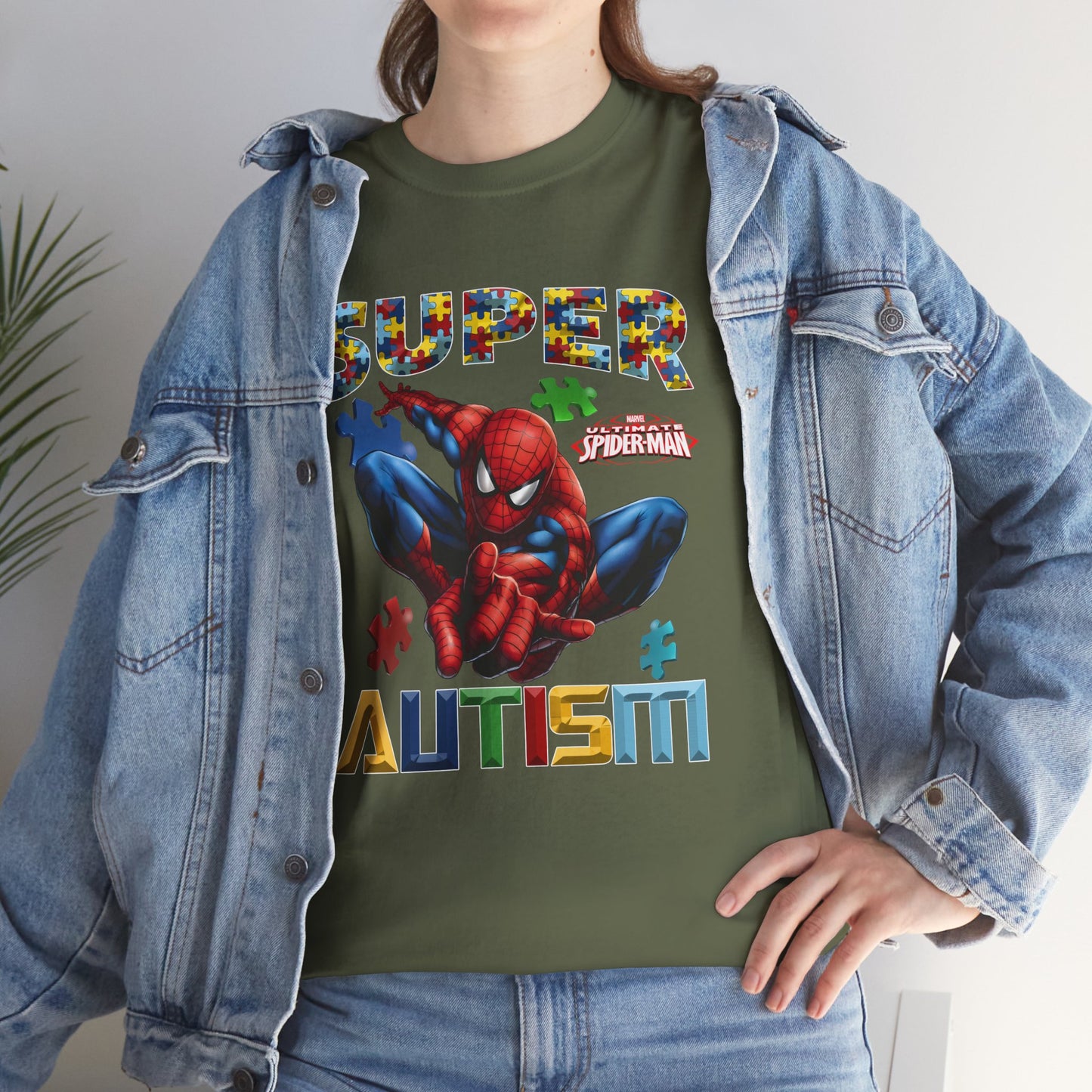 Autism Awareness T-Shirt — "Super Autism" Colorful Puzzle Design