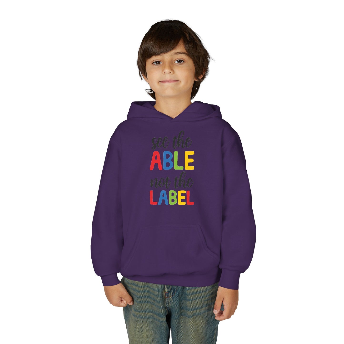 Youth Hooded Sweatshirt - "See the ABLE Not the LABEL" Inspirational Apparel