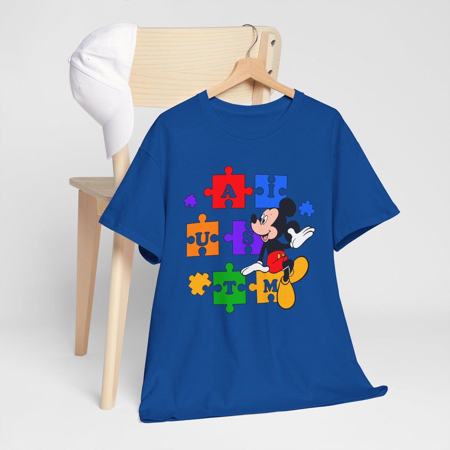 Autism Puzzle Mickey T-Shirt — Colorful Puzzle Pieces "AUTISM" Design