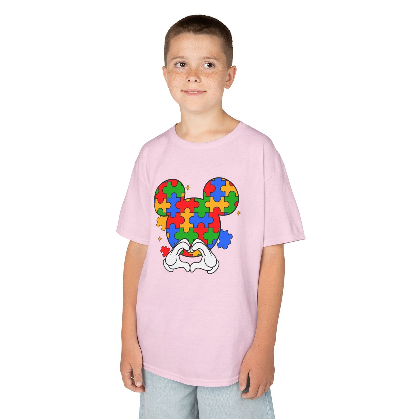 Kids Puzzle Mouse Autism Awareness T‑Shirt