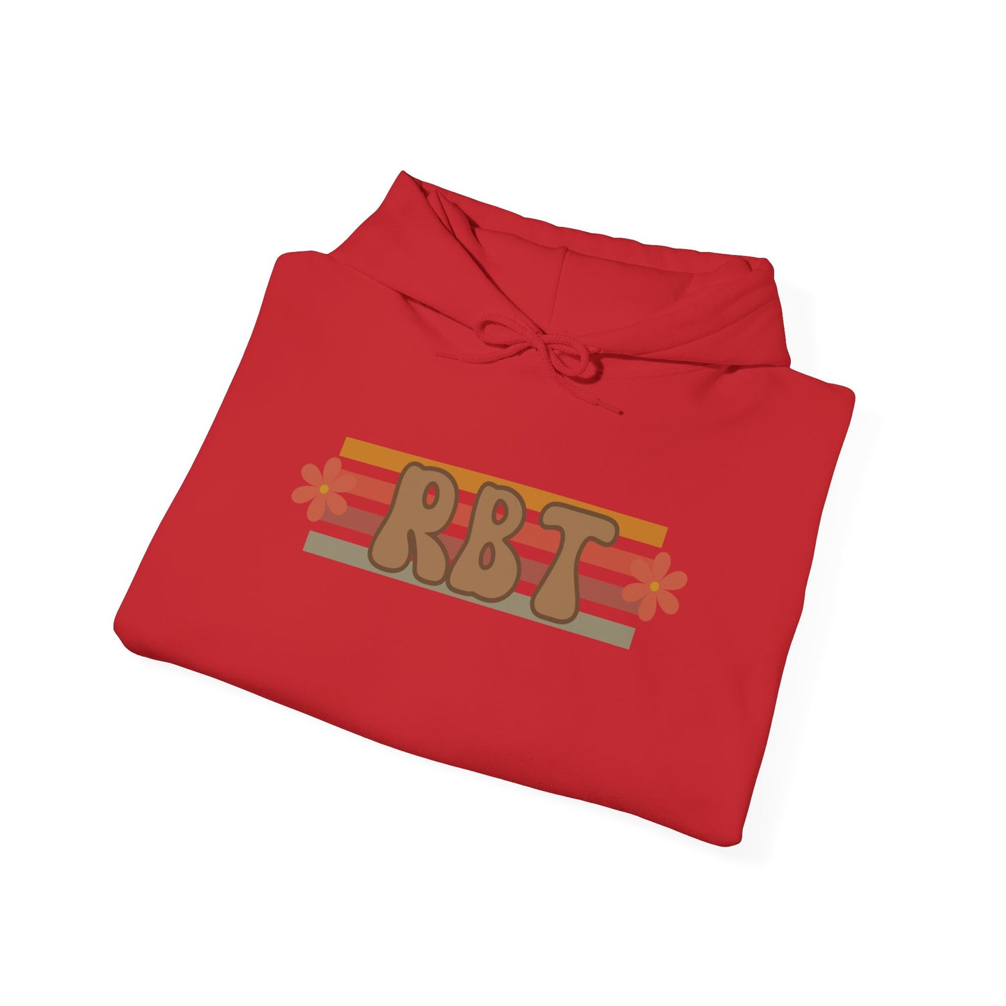 Retro Floral RBT Initials Hoodie — Vintage Striped Monogram Sweatshirt