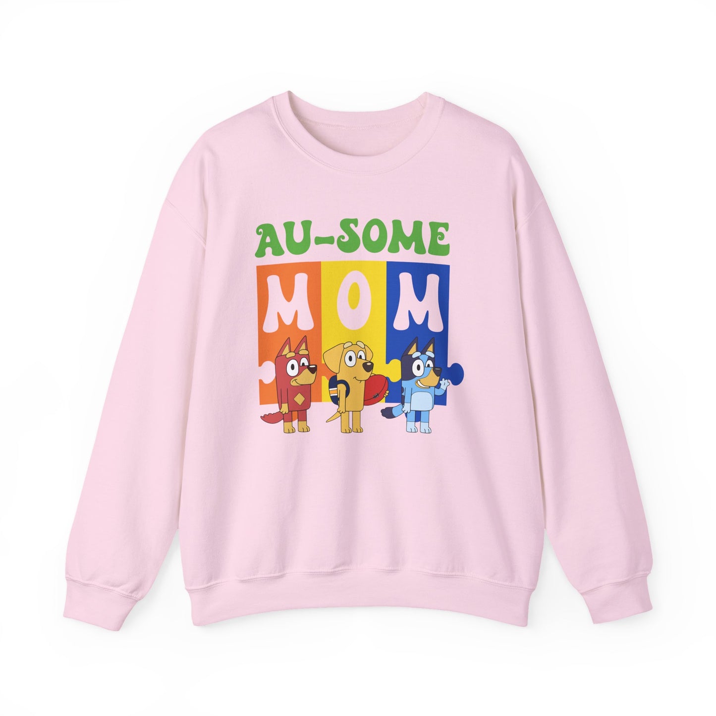 Au-some Mom Sweatshirt — Colorful Kids’ Puzzle Dog Mom Gift