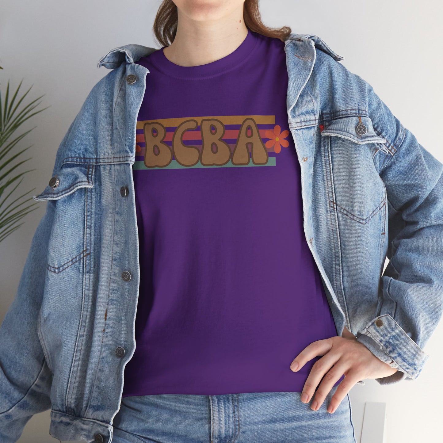 BCBA Unisex Heavy Cotton Tee, Comfortable Daily Wear, Perfect Gift, Summer Fashion, Relaxed Fit Top, Family Gatherings, Self-Care