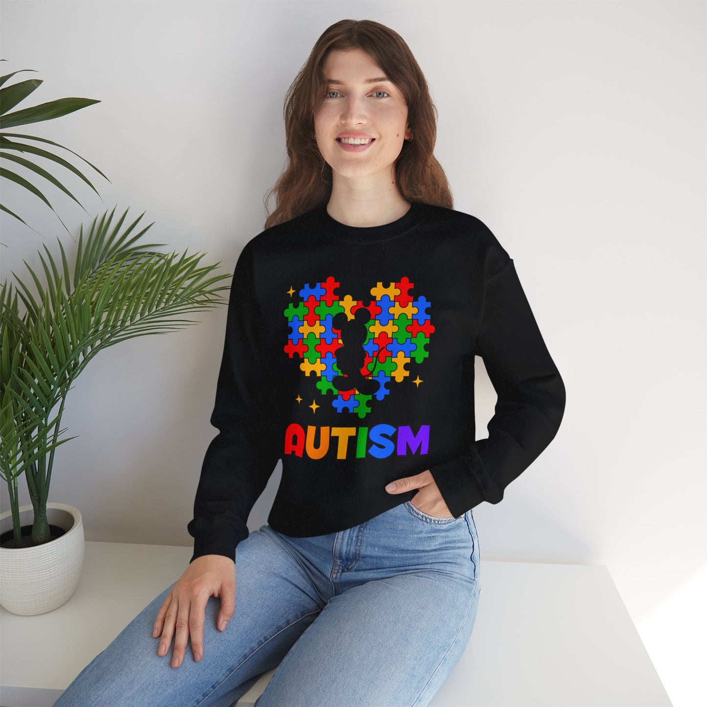 Autism Puzzle Heart Crewneck Sweatshirt