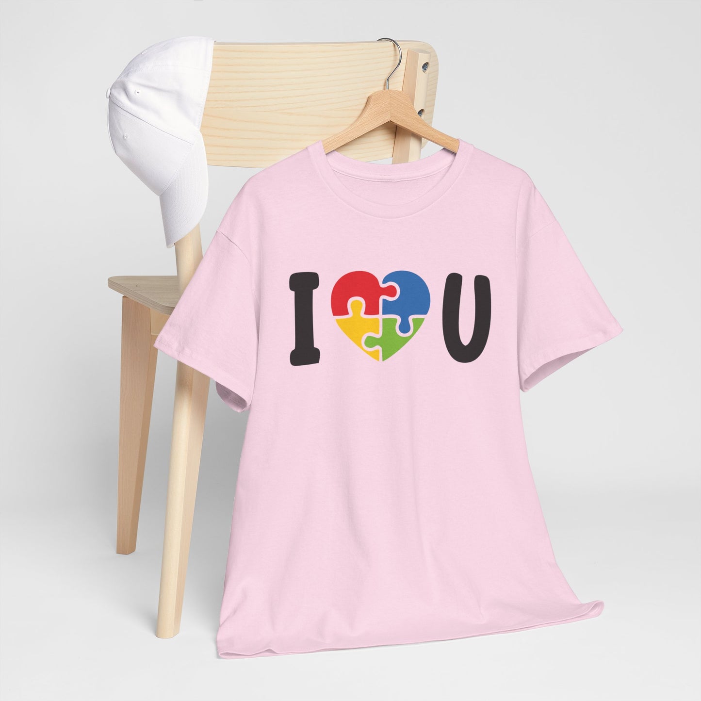 Rainbow Heart Puzzle Unisex Heavy Cotton Tee