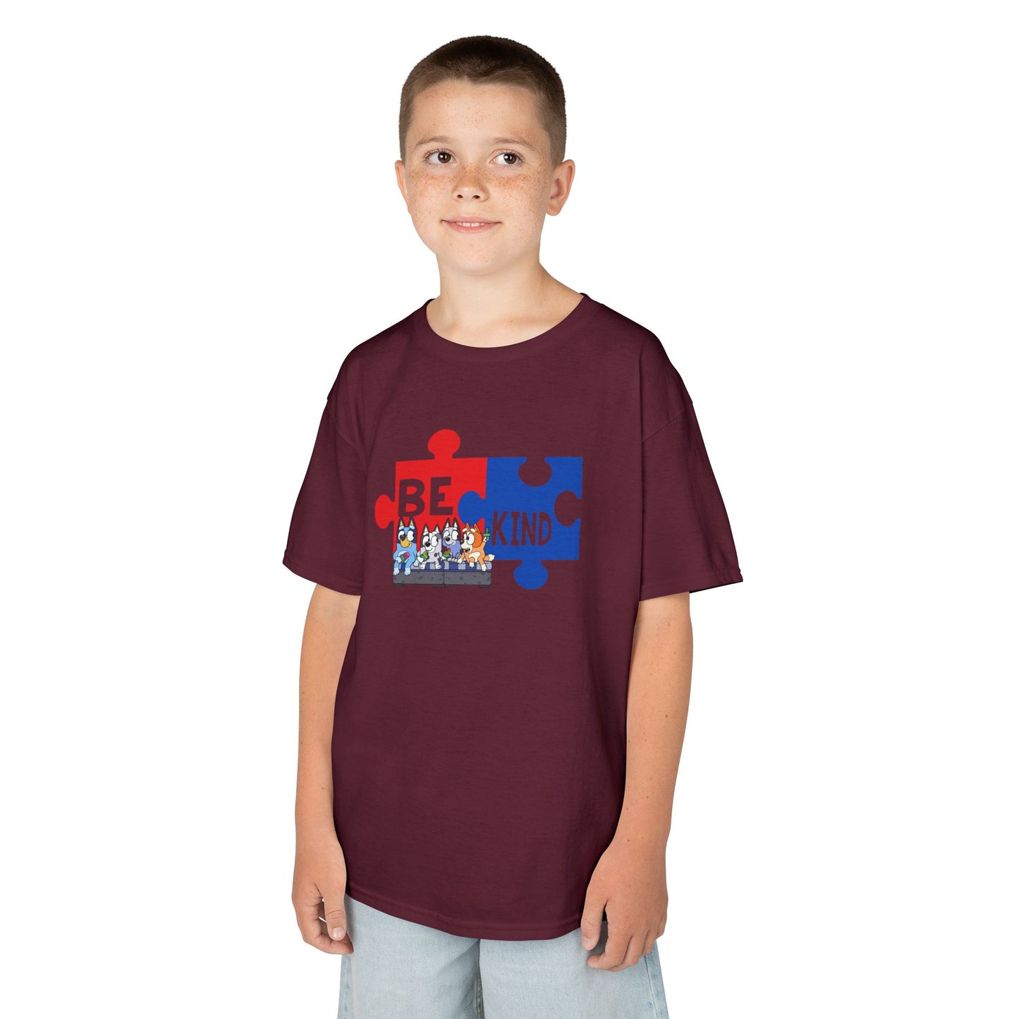 Kids T-Shirt — 'Be Kind' Puzzle Piece Autism Awareness Tee