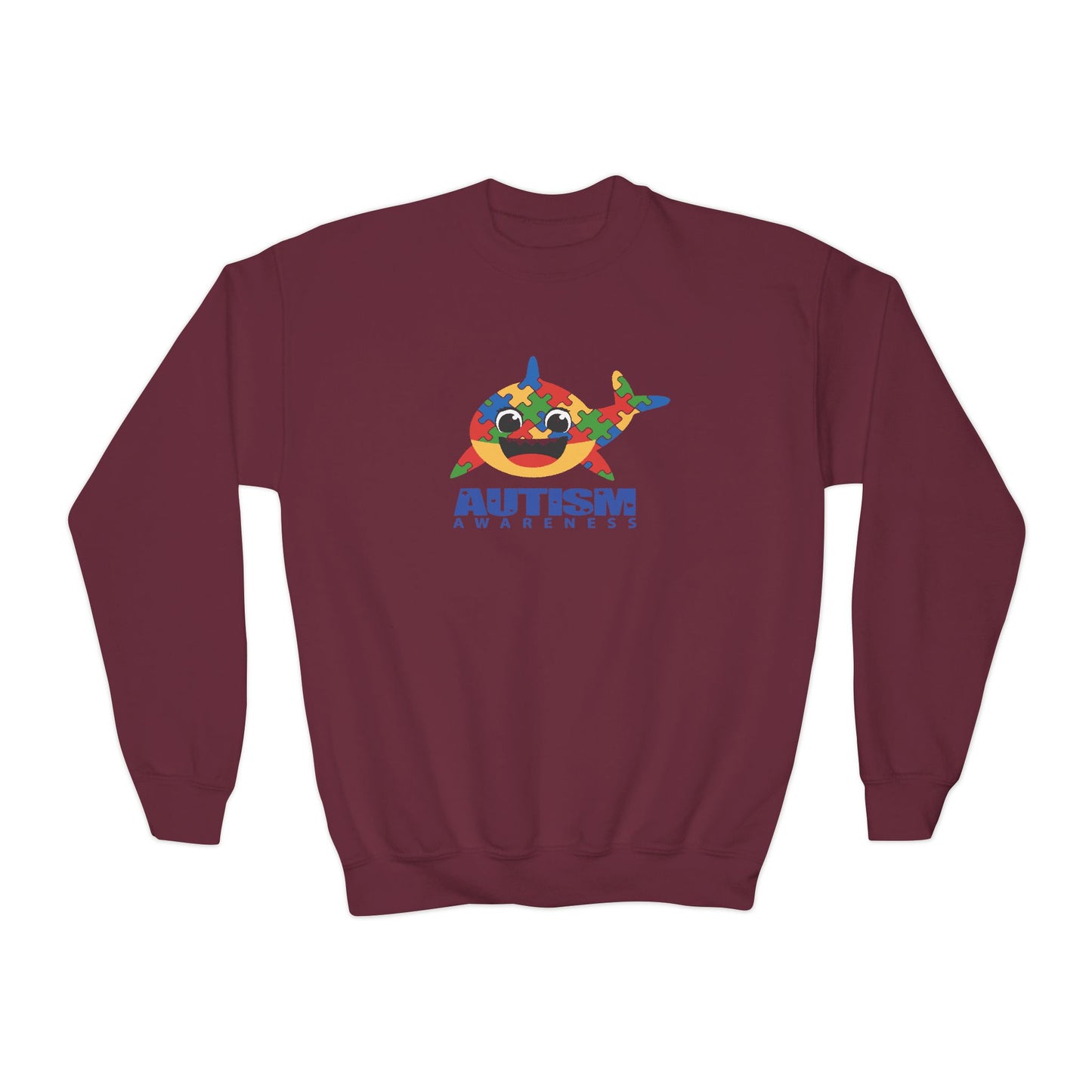Colorful Autism Awareness Youth Crewneck Sweatshirt