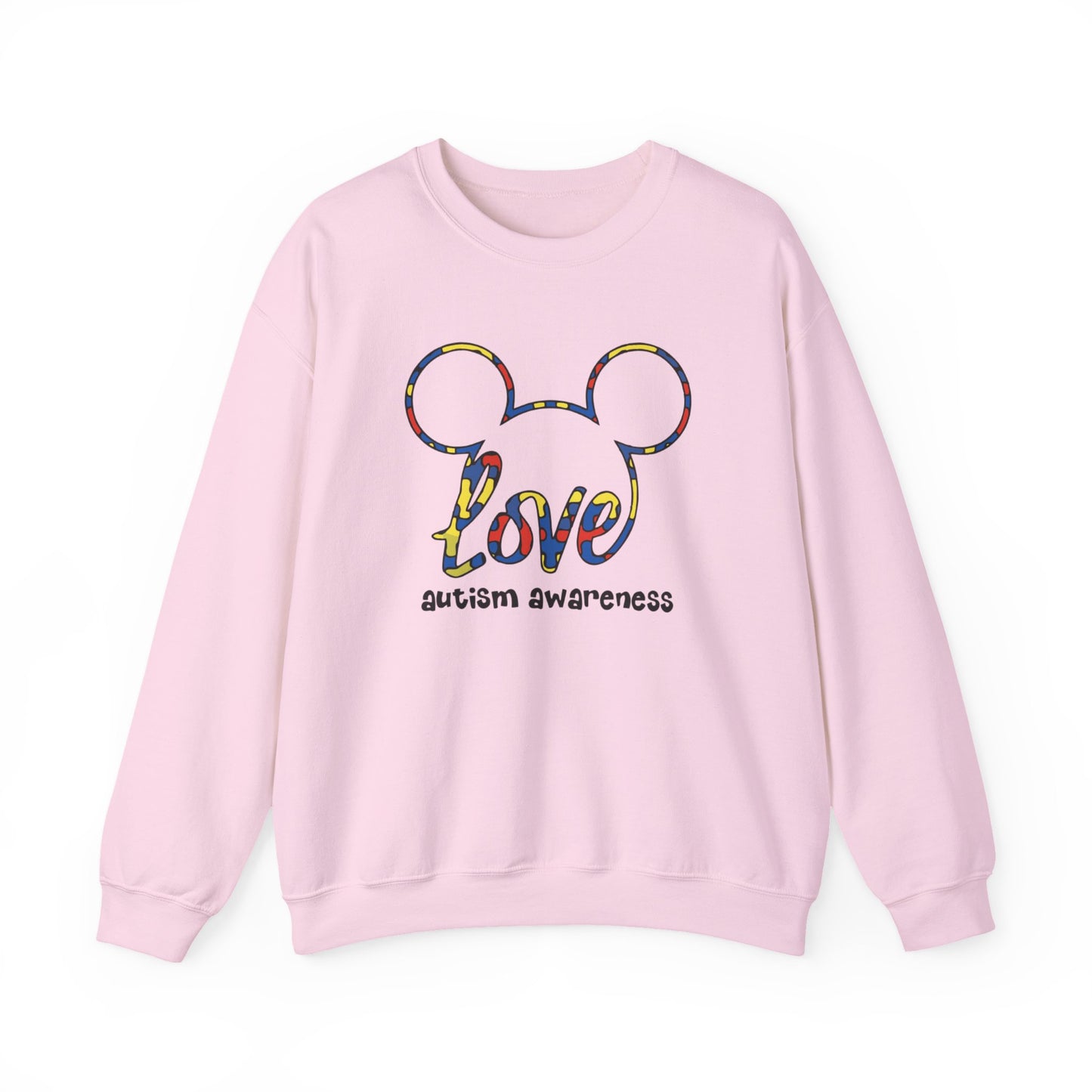Autism Awareness 'Love' Puzzle Mouse Crewneck Sweatshirt