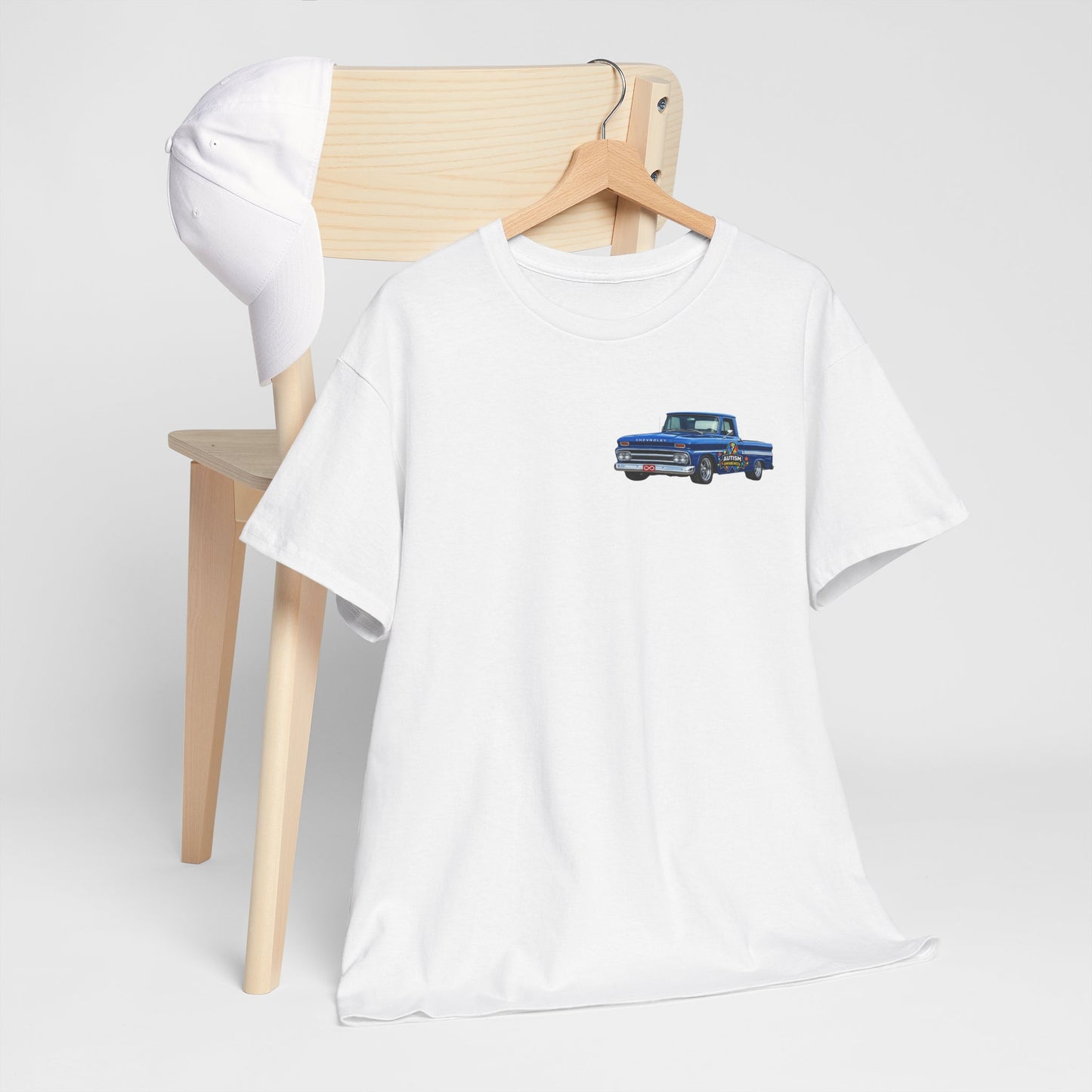 Tim’s Truck Tee- Autism Awareness Truck T-Shirt — Vintage Pickup Puzzle Ribbon Tee